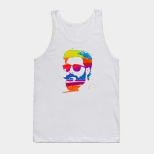 Rainbow paint splat bearded guy Tank Top